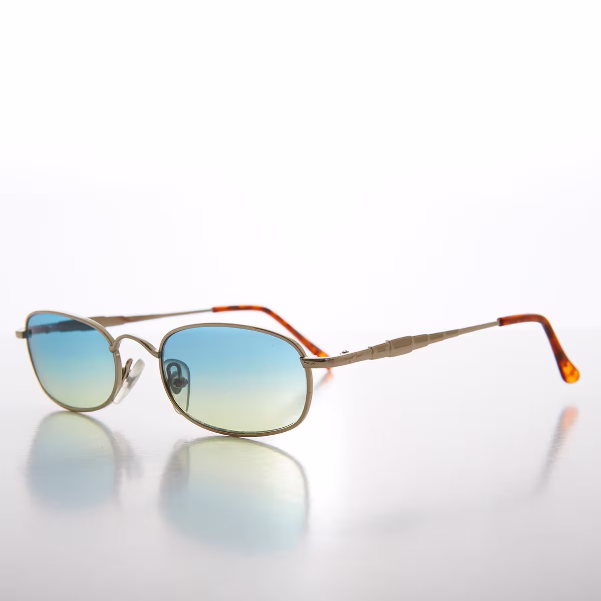 Small Rectangle Tinted Lenses Vintage Sunglasses - Lou