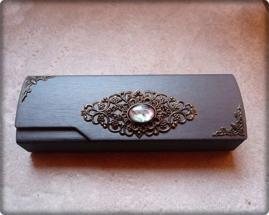 Hard Glasses Case , For Glasses, Eyeglass Case, Gothic Wedding, Accessory Bag Accessories, Magnetic Security, Gift Woman