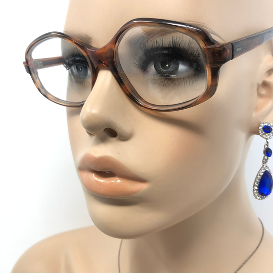 Vintage Quirky Eyeglasses Opti Topic Glasses Frame Brown Horn Rimmed Used Eyeglass Frames Retro