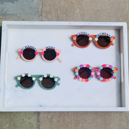 Personalized Girl Sunglasses | Birthday Gifts & Party Favors Custom Name Flower Sunnies