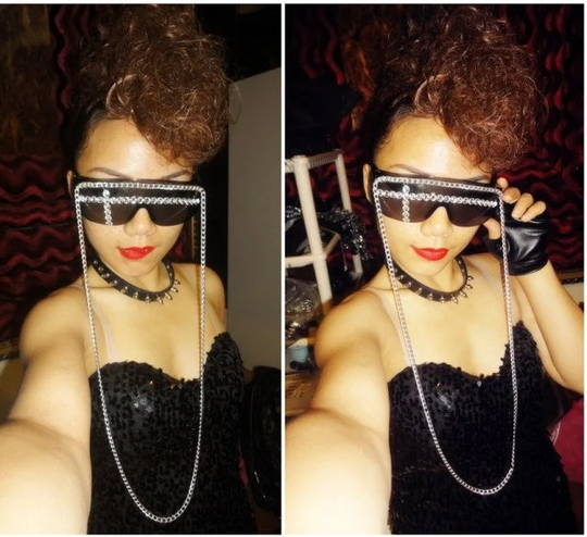 Unique Sunglasses Party Cosplay Accessories Stage Performance Sliver Metal Chains Clean Swarovski