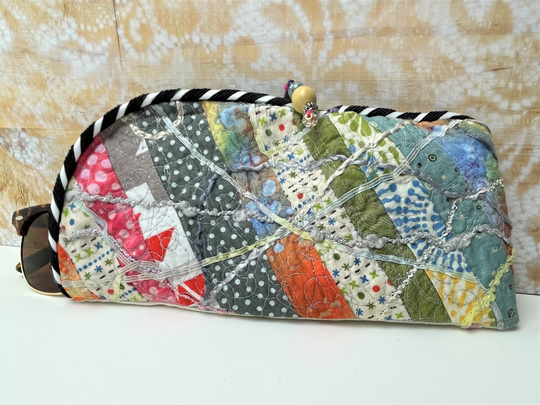 Glasses Case Shabby Scrappy Boho Zippered