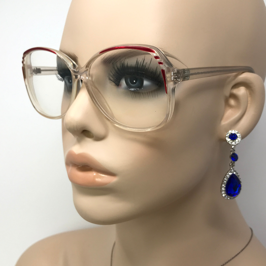Vintage Specsavers Rose Eyeglasses Glasses Frame Clear Red Square Used Eyeglass Frames Retro