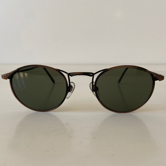 Round Engraved Deco Rare Vintage Sunglasses