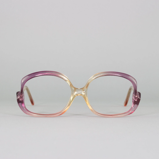 Vintage Eyeglasses | Round 70S Glasses Clear Purple Eyeglass Frame 1970S Aesthetic Deadstock Eyewear - Geneva