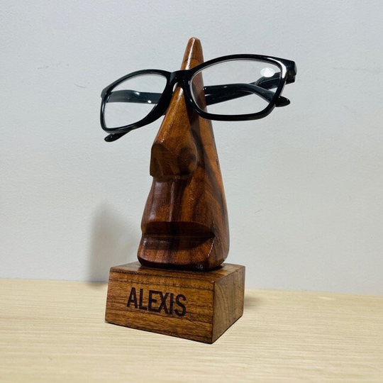 Personalised Wood Engraved Glasses/Specs Wooden Holder Stand - Ideal Father's Day Gift