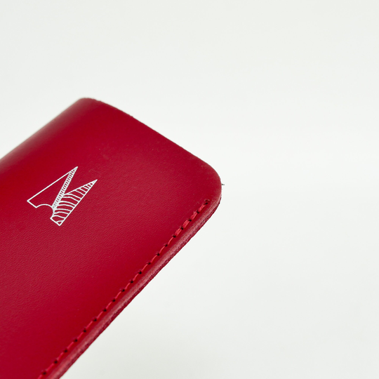 Red Handmade Leather Glasses Case // Bright Spectacles Holder Chroma Sunglasses Pouch