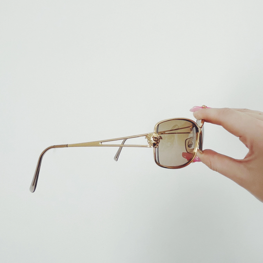 Vintage Versace Gold Medusa Head Logo Sunglasses With Tinted Lenses 90S 00S Y2K