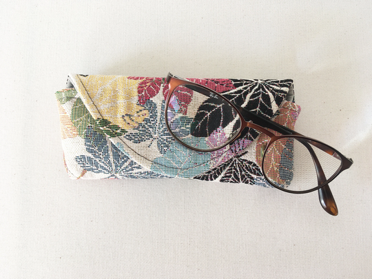 Canvas Glasses Case Colorful Leaves, Fabric Sunglasses Mother Day Gift, Soft Eye Glass Magnetic Closure