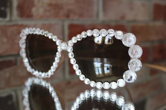 Clear Acrylic Rhinestone Rectangle Adult Sunglasses - Glam For Adults Decorated Cute Statement Glasses