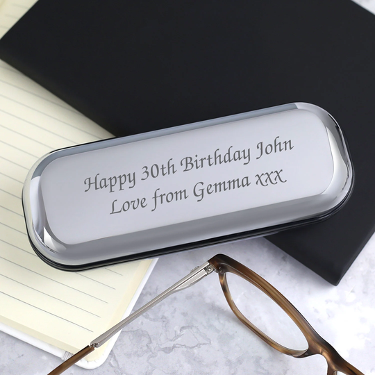 Personalised Engraved Glasses Case Birthday For 40Th 50Th 60Th Gifts Gran Dad Chrome Plated Christmas Retirement Mothers Fathers Day Mum