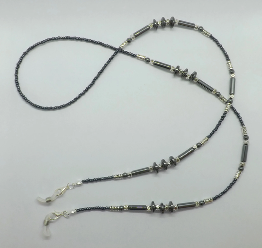 Hematite Beads Glasses Chain, Beaded Spectacles Eyeglass Holder, Sunglasses Gift For Her