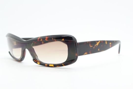 90S Vintage Low Profile Min Visor Sunglasses. Brown Monolens in Tortoise Frame. Bnwt. Unused Nos
