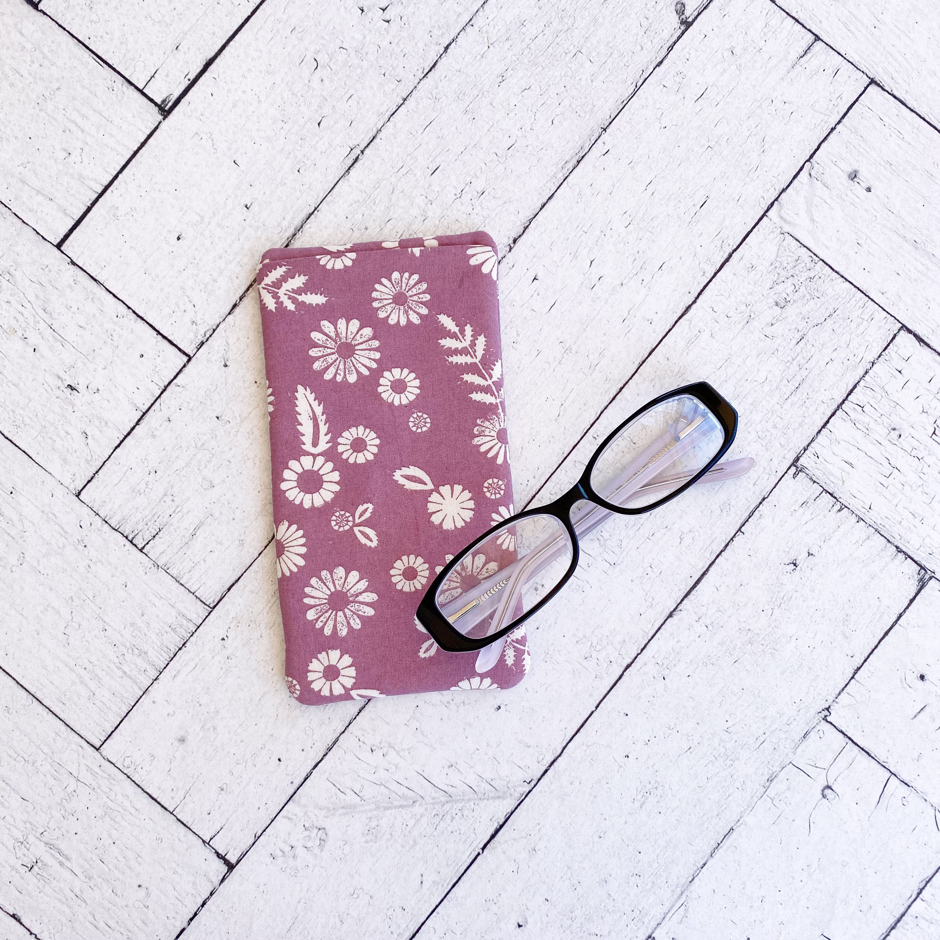 Floral Glasses Pouch, Padded Case, Soft Case