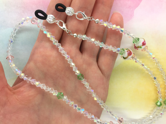 Pastel Beaded Eyeglass Necklace, Glasses Chain, Eyeglasses Holder, Mask Lanyard, Eyewear