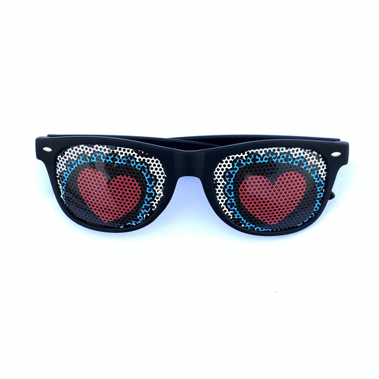 Sugar Skull Heart Eyes Graphic Novelty California Sunglasses