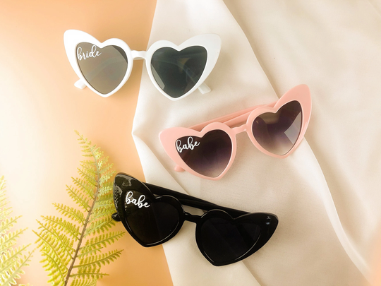 Bachelorette Party Sunglasses Bride Retro Heart Babe Gifts Beach Favors