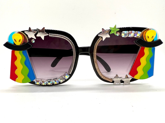Funky Alien Statement Eyewear Unique Handmade Festival Accessories Unisex