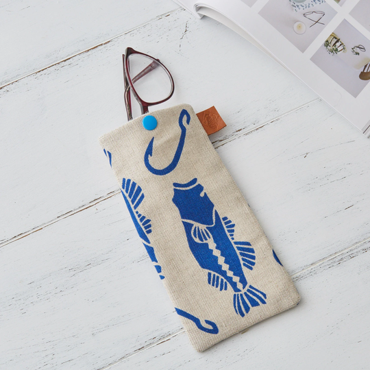 Linen Glasses Case - Bass & Hook Fish