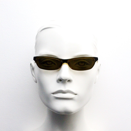Caroline B.k. 90S Vintage Cat Eye Mini Visor Sunglasses Model 4115 Made in Italy. Stylised Ultra Slim Acetate Micro Cateyes. Unused Nos