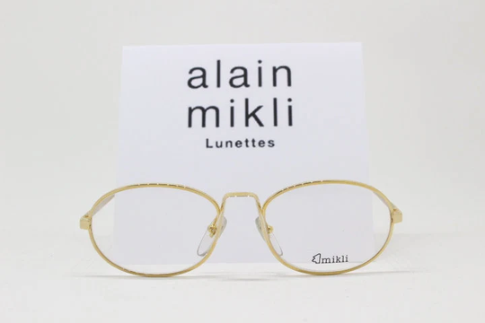 Alain Mikli 90S Vintage Glasses Model 1107 008. Prescription Oval Eyeglasses in A Gold Metal Frame. Spectacles. Optical Frames. Unused Nos