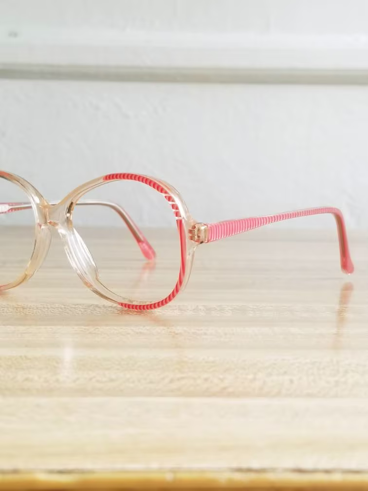 Candy Vintage Eyewear Frame For Kids. Red Stripe 46x16x130. Hypoallergenic