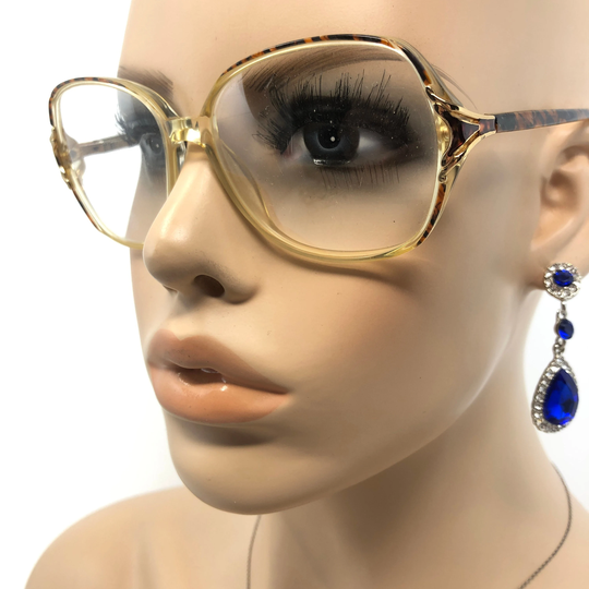 Vintage Ladies Eyeglasses Glasses Frame Brown Flecked Square Used Eyeglass Frames Retro