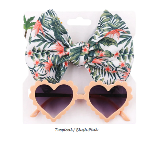 Baby Headband, Sunglasses, Leopard Bow Print, Tropical Bows, Infant Sunglasses, Fall Girl Hair Accessories