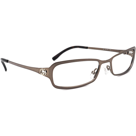 Gucci Eyeglasses Gg2810 Hge Shiny Brown Rectangular Metal Frame Italy 53[]17 130
