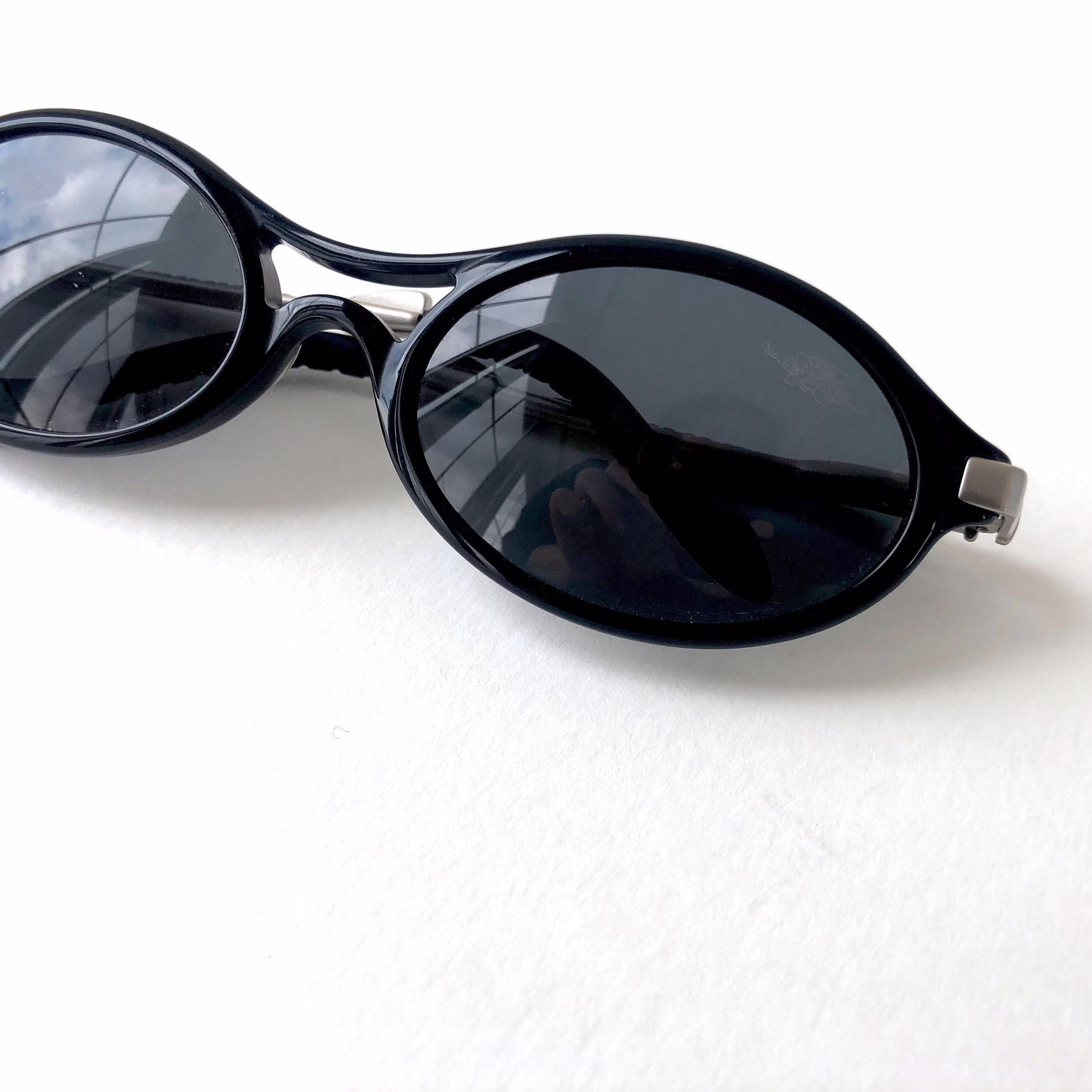 Charro Vintage Italian Oval Black Sunglasses