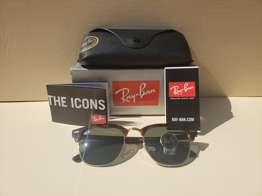 Shiny Tortoise Classic Sunglasses - Ray Ban Clubmaster Rb3016 51mm