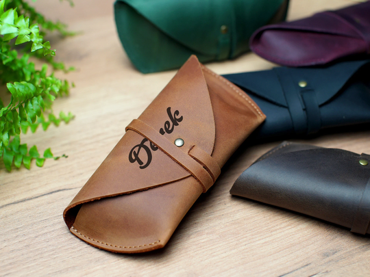 Personalized Glasses Case, Leather Sunglasses Gift, Custom Eyeglasses Engraved Soft Holder