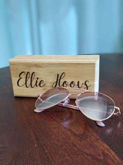 Personalized Bamboo Eyeglass Case, Engraved Glasses Box, Customizable Custom Gift, Case