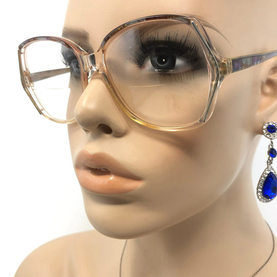 Vintage Square Eyeglasses L'amy Glasses Frame Pink Clear Used Eyeglass Frames Retro