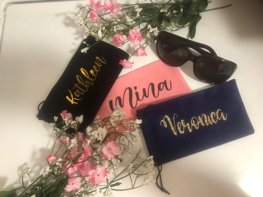 Custom Personalized Sunglasses Bag Velvet With Your Name