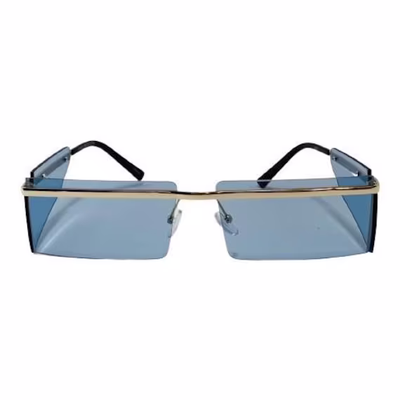 Retro Rectangle Sunglasses With Unique Side Accents