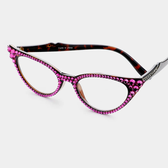 Reading Glasses, 1950S Styled Vintage Rhinestone Cat Eyeglasses, Unique Birthday Gift For Your Wife