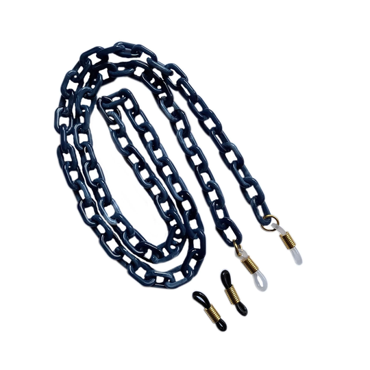 Blue Acrylic Lightweight Cable Link Glasses/Sunglasses Spectacle Chain Strap Holder Chunky Look