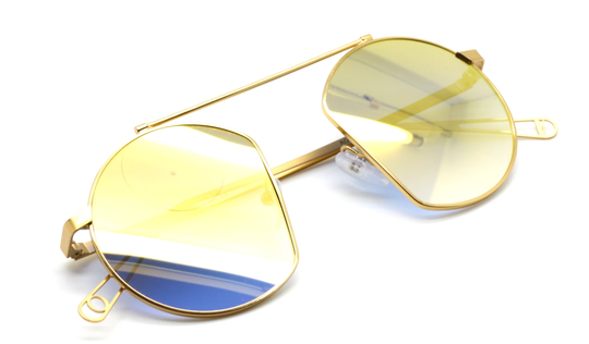 Unique Agropoli Sunglasses Original Vintage Round Style Eyewear in A Gold Finish 46mm
