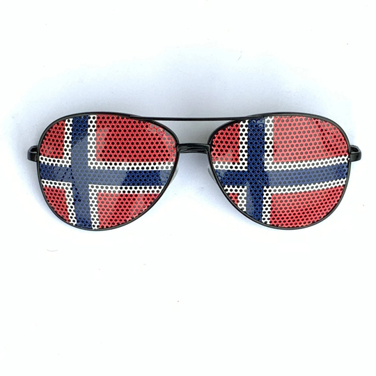 Norwegian Flag Graphic Aviator Sunglasses