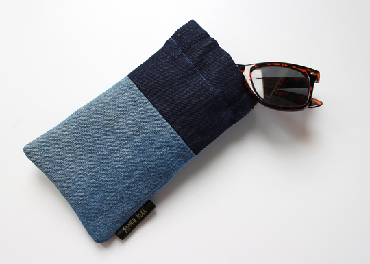 Recycled Denim Patchwork Sunglasses Pouch/ Phone Wallet. Upcycled, Eco Glasses Case. Slow Fashion Summer/ Festival/ Reading Accesory Or Gift