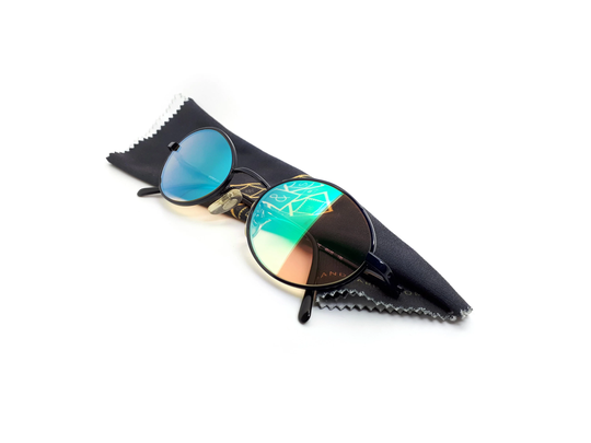 Vintage Black Oval 90S Sunglasses, Steroflex Mod 2072 42 Flash Lenses // 1990S New Old Stock Sunglasses