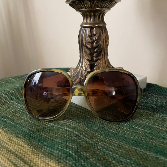 Vintage Sunglasses Brown Tortoise 1970S Oversized Round Frames