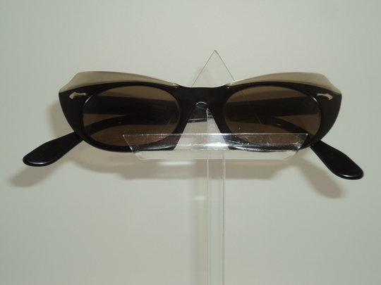 American Optical Vintage Sunglasses, Palm-Springs Style, Reconditioned; Black Butterfly Look; Designed By Optical Made in Usa