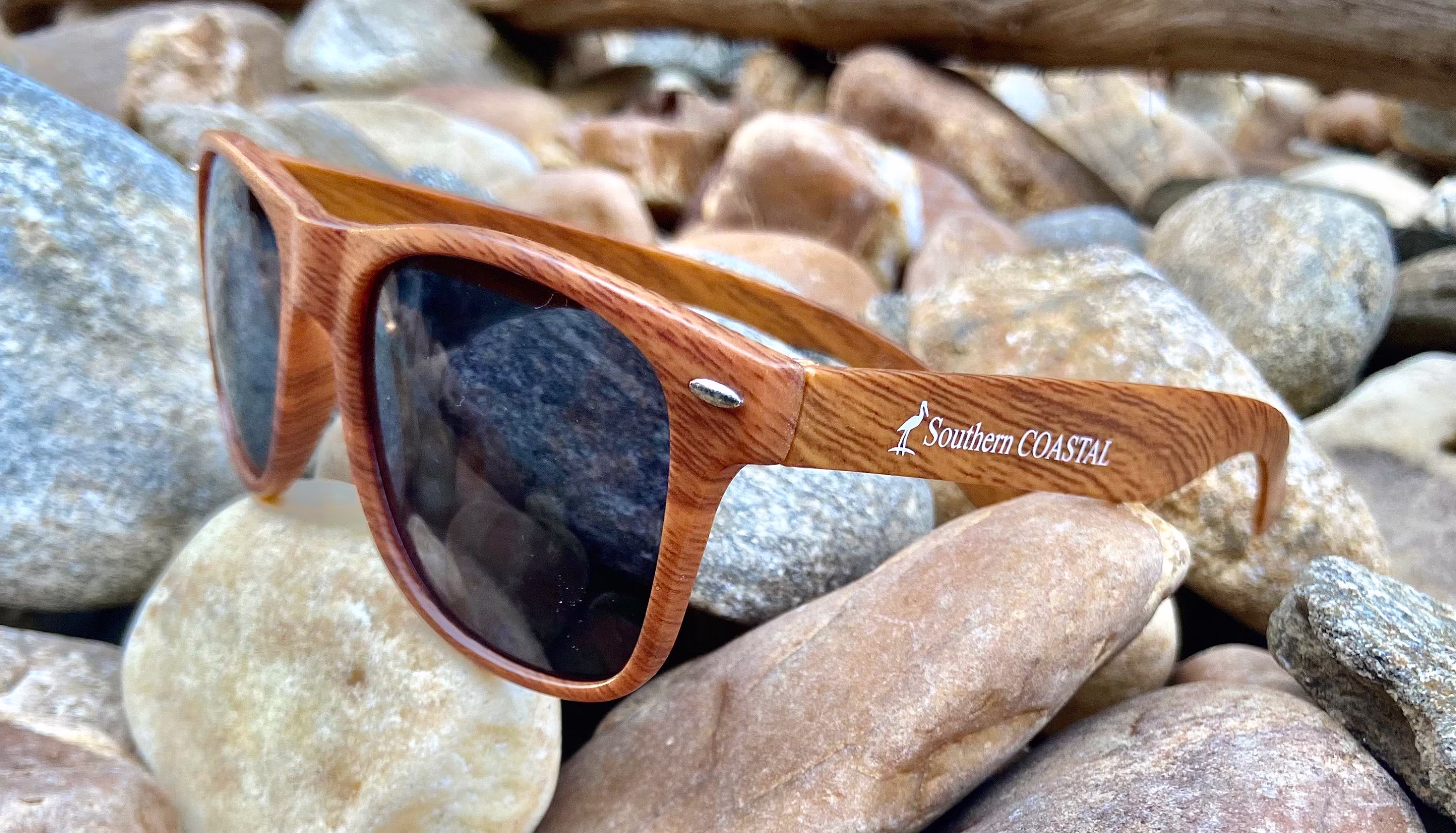 Wood Grain Wayfarer Sunglasses By Southern Coastal