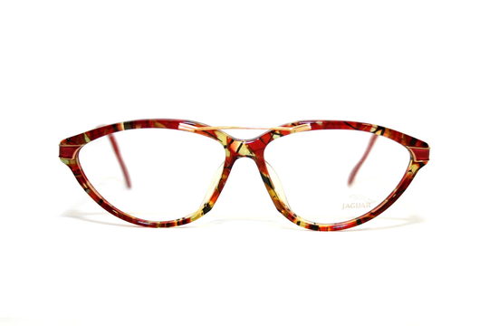 Jaguar Mod 200 Women's Aviator Eyeglasses Medium Sized 55-13-135 New Old Stock Nos 514 Red Gold Eye Glasses Free Shipping Rx