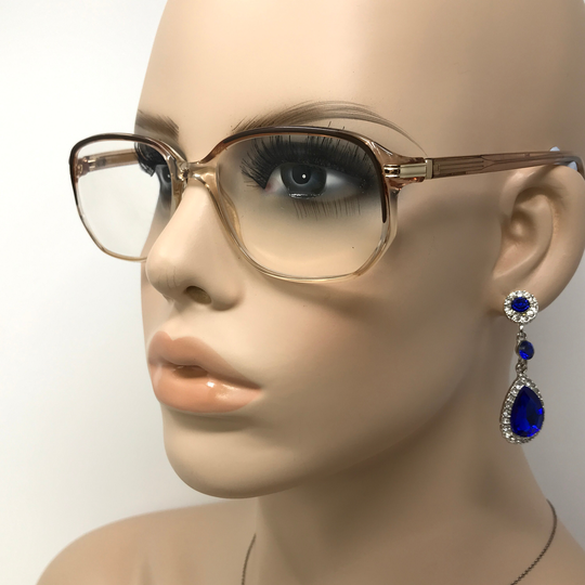 Vintage Stepper Si 137 Eyeglasses Glasses Frame Clear Brown Square Used Eyeglass Frames Retro