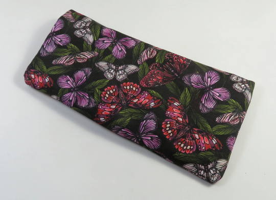 Butterfly Fabric Sunglasses Case, Purple Butterfly Design Bags, Cute Beautiful Bag, Holder, Snap Bags