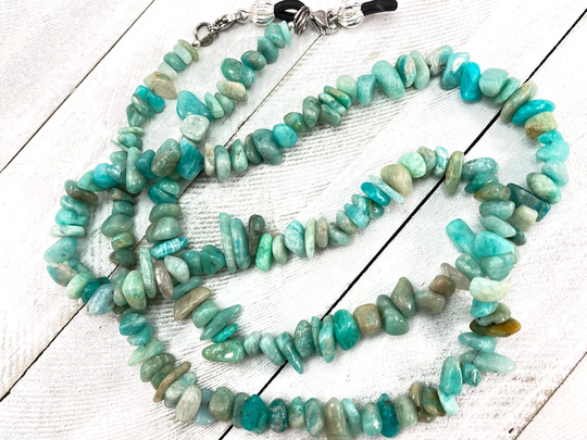 Amazonite Chip Eyeglass Chain-Eyeglass Holder-Glasses Chain-Sunglass Chain-Sunglasses Lanyard