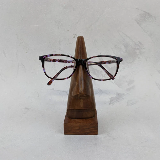 Nose Reading Glasses Holder Wooden Carved Spectacle Stand